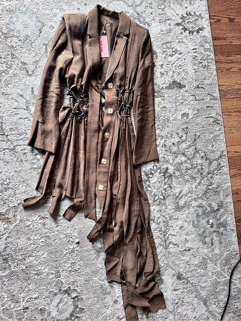Cult Gaia Elana Draped Blazer in Brown Size Small